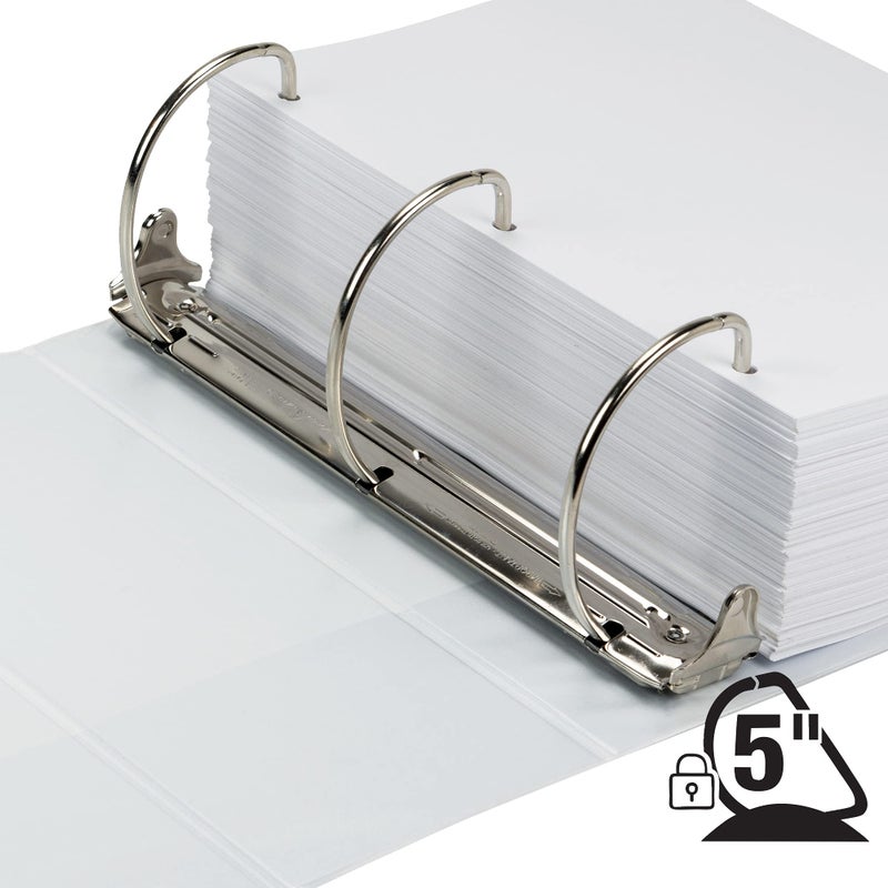 Samsill Plant-Based 5 Inch Durable D- Ring, Made in USA, View Binder, Eco-Friendly, USDA Certified Biobased, White - Image 3